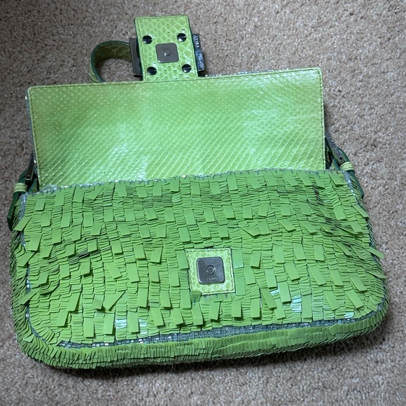 SOLD Fendi Baguette Green Sequins - Picture 12 of 16